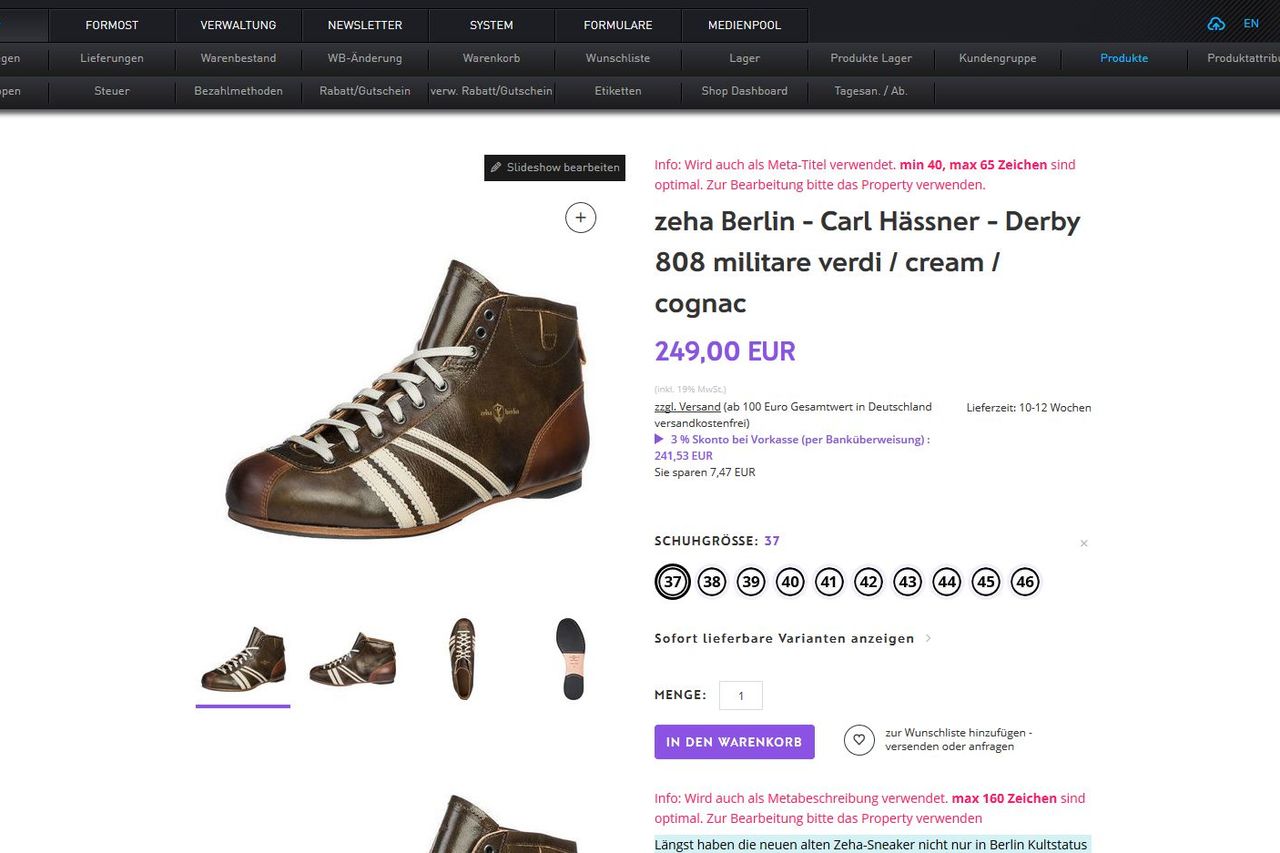 Produkte konfigurieren.